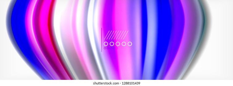 Abstract wave lines liquid fluid rainbow style color stripes background. Vector artistic illustration for presentation, app wallpaper, banner or poster