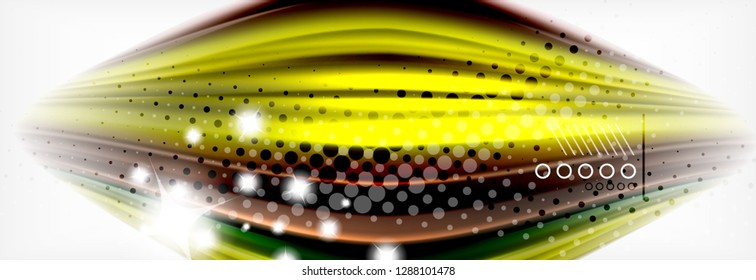 Resumen de líneas de onda fluido líquido estilo arco iris rayas de color fondo. Ilustración artística vectorial para presentación, fondo de pantalla de aplicación, cartel o afiche