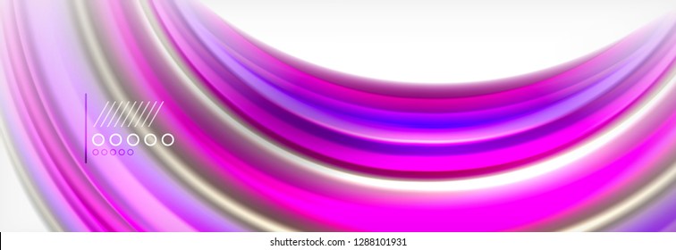 Abstract wave lines liquid fluid rainbow style color stripes background. Vector artistic illustration for presentation, app wallpaper, banner or poster