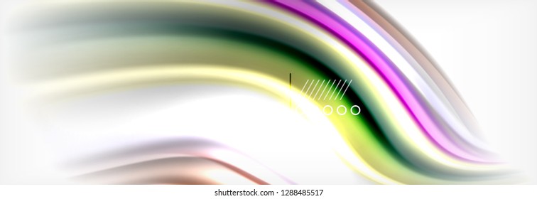 Abstract wave lines liquid fluid rainbow style color stripes background. Vector artistic illustration for presentation, app wallpaper, banner or poster