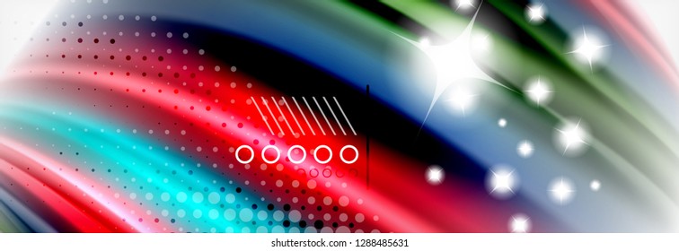 Abstract wave lines liquid fluid rainbow style color stripes background. Vector artistic illustration for presentation, app wallpaper, banner or poster