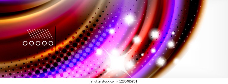 Abstract wave lines liquid fluid rainbow style color stripes background. Vector artistic illustration for presentation, app wallpaper, banner or poster