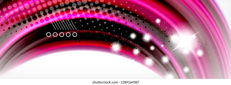 Abstract wave lines liquid fluid rainbow style color stripes background. Vector artistic illustration for presentation, app wallpaper, banner or poster