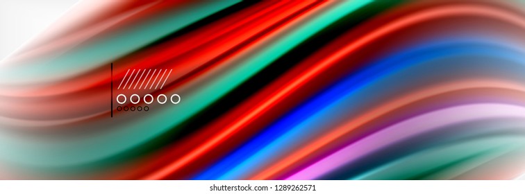 Abstract wave lines liquid fluid rainbow style color stripes background. Vector artistic illustration for presentation, app wallpaper, banner or poster