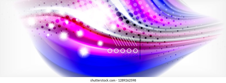 Abstract wave lines liquid fluid rainbow style color stripes background. Vector artistic illustration for presentation, app wallpaper, banner or poster