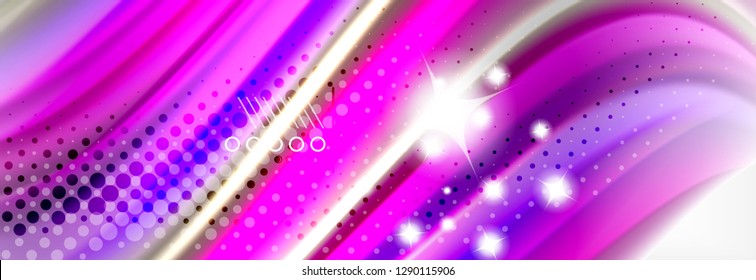 Abstract wave lines liquid fluid rainbow style color stripes background. Vector artistic illustration for presentation, app wallpaper, banner or poster
