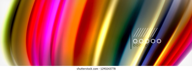 Abstrakte Wellenlinien Flüssiges Regenbogen-Stil Farbstreifen Hintergrund. Vektorgrafik zur Präsentation, App-Bildschirmhintergrund, Banner oder Poster