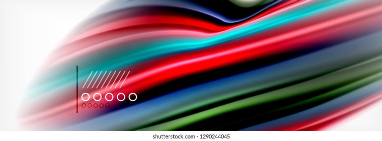 Abstract wave lines liquid fluid rainbow style color stripes background. Vector artistic illustration for presentation, app wallpaper, banner or poster