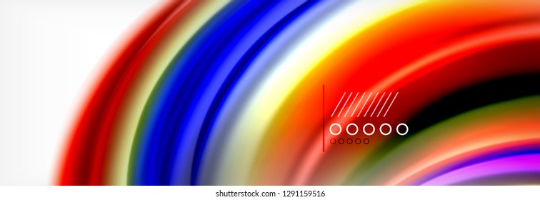Abstract wave lines liquid fluid rainbow style color stripes background. Vector artistic illustration for presentation, app wallpaper, banner or poster