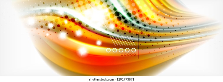 Abstract wave lines liquid fluid rainbow style color stripes background. Vector artistic illustration for presentation, app wallpaper, banner or poster