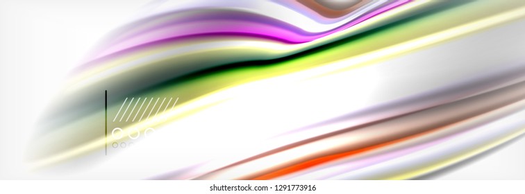 Abstract wave lines liquid fluid rainbow style color stripes background. Vector artistic illustration for presentation, app wallpaper, banner or poster