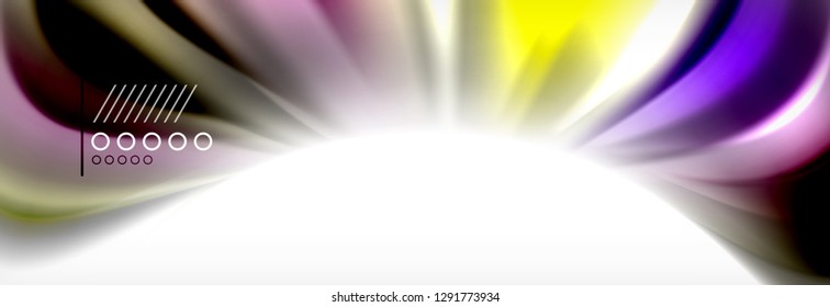 Linhas de onda abstratas fluido líquido estilo arco-íris cor listras fundo. Ilustração artística vetorial para apresentação, papel de parede do aplicativo, banner ou cartaz