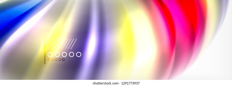 Abstract wave lines liquid fluid rainbow style color stripes background. Vector artistic illustration for presentation, app wallpaper, banner or poster