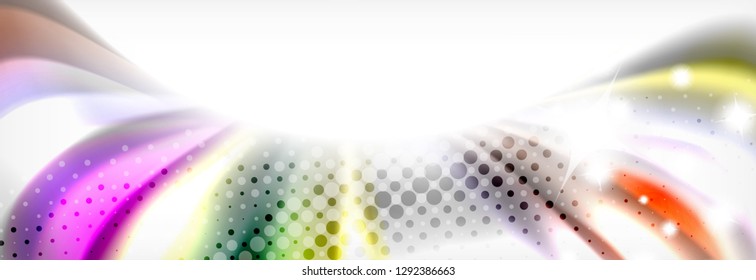 Abstract wave lines liquid fluid rainbow style color stripes background. Vector artistic illustration for presentation, app wallpaper, banner or poster