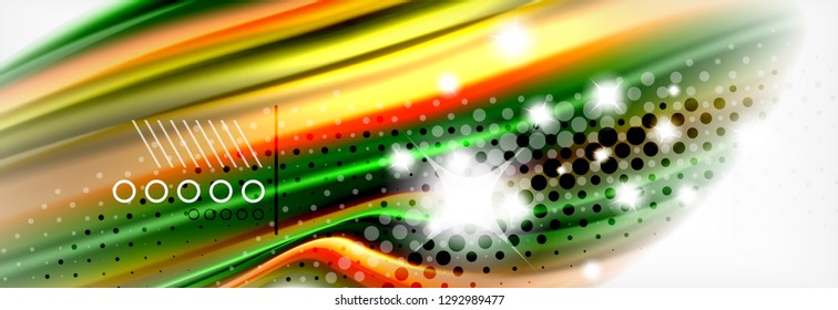 Abstract wave lines liquid fluid rainbow style color stripes background. Vector artistic illustration for presentation, app wallpaper, banner or poster