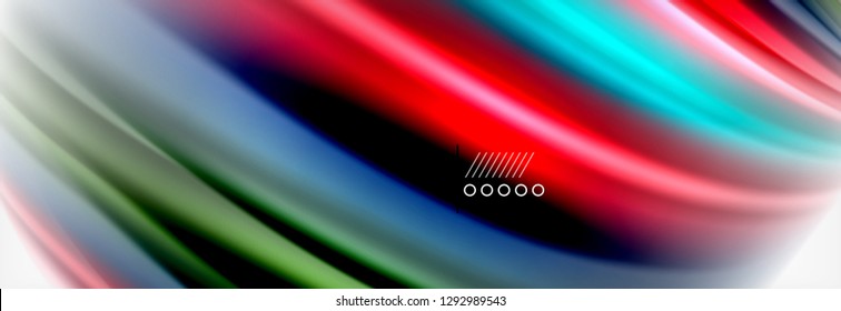 Abstract wave lines liquid fluid rainbow style color stripes background. Vector artistic illustration for presentation, app wallpaper, banner or poster