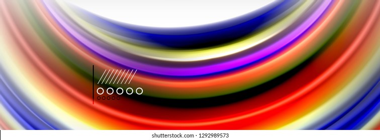 Abstract wave lines liquid fluid rainbow style color stripes background. Vector artistic illustration for presentation, app wallpaper, banner or poster