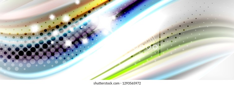 Abstract wave lines liquid fluid rainbow style color stripes background. Vector artistic illustration for presentation, app wallpaper, banner or poster