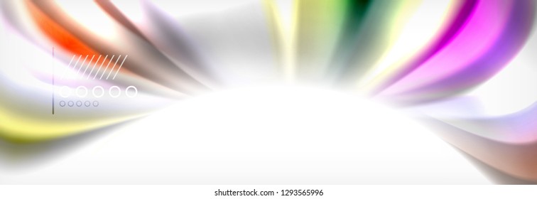 Abstrakte Wellenlinien Flüssiges Regenbogen-Stil Farbstreifen Hintergrund. Vektorgrafik zur Präsentation, App-Bildschirmhintergrund, Banner oder Poster