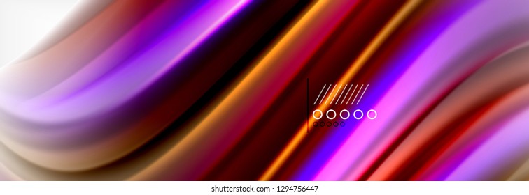 Abstract wave lines liquid fluid rainbow style color stripes background. Vector artistic illustration for presentation, app wallpaper, banner or poster