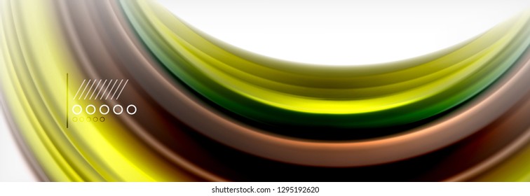 Abstract wave lines liquid fluid rainbow style color stripes background. Vector artistic illustration for presentation, app wallpaper, banner or poster