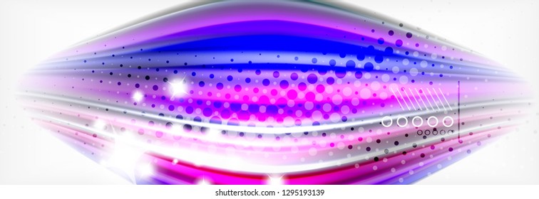 Linhas de onda abstratas fluido líquido estilo arco-íris cor listras fundo. Ilustração artística vetorial para apresentação, papel de parede do aplicativo, banner ou cartaz