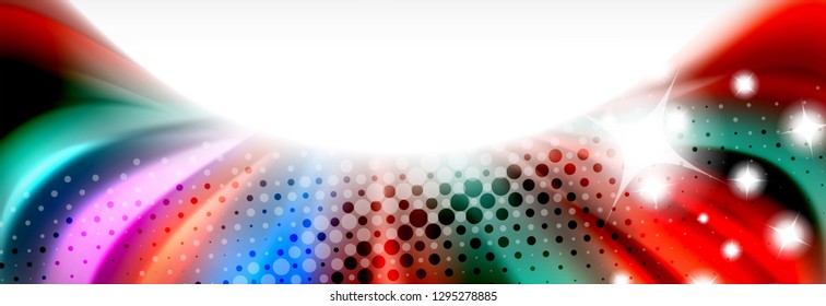 Abstract wave lines liquid fluid rainbow style color stripes background. Vector artistic illustration for presentation, app wallpaper, banner or poster