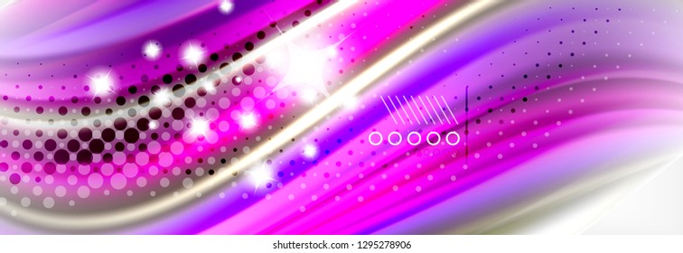 Abstrakte Wellenlinien Flüssiges Regenbogen-Stil Farbstreifen Hintergrund. Vektorgrafik zur Präsentation, App-Bildschirmhintergrund, Banner oder Poster
