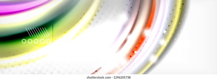 Abstract wave lines liquid fluid rainbow style color stripes background. Vector artistic illustration for presentation, app wallpaper, banner or poster