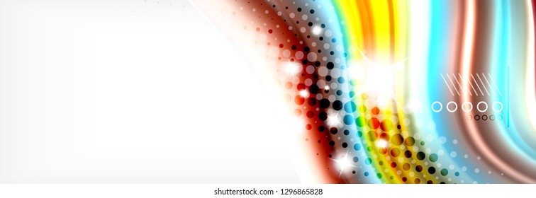 Abstract wave lines liquid fluid rainbow style color stripes background. Vector artistic illustration for presentation, app wallpaper, banner or poster