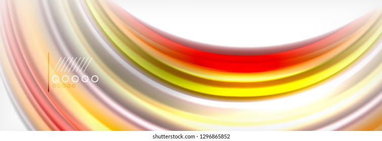 Abstract wave lines liquid fluid rainbow style color stripes background. Vector artistic illustration for presentation, app wallpaper, banner or poster