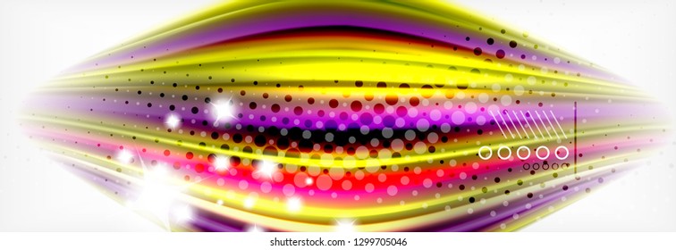 Abstract wave lines liquid fluid rainbow style color stripes background. Vector artistic illustration for presentation, app wallpaper, banner or poster