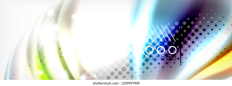 Abstract wave lines liquid fluid rainbow style color stripes background. Vector artistic illustration for presentation, app wallpaper, banner or poster