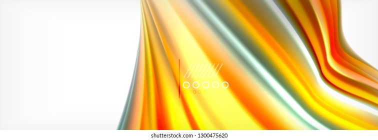 Abstrakte Wellenlinien Flüssiges Regenbogen-Stil Farbstreifen Hintergrund. Vektorgrafik zur Präsentation, App-Bildschirmhintergrund, Banner oder Poster