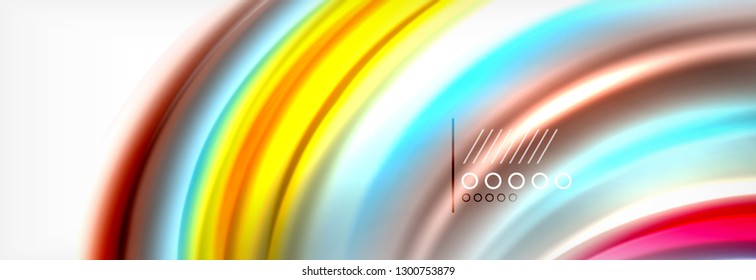 Abstract wave lines liquid fluid rainbow style color stripes background. Vector artistic illustration for presentation, app wallpaper, banner or poster