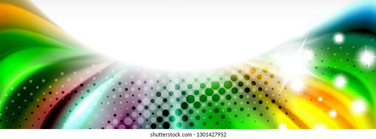 Abstract wave lines liquid fluid rainbow style color stripes background. Vector artistic illustration for presentation, app wallpaper, banner or poster