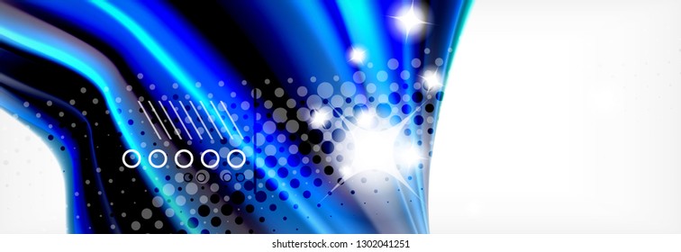 Abstract wave lines liquid fluid rainbow style color stripes background. Vector artistic illustration for presentation, app wallpaper, banner or poster