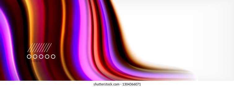 Abstract wave lines liquid fluid rainbow style color stripes background. Vector artistic illustration for presentation, app wallpaper, banner or poster