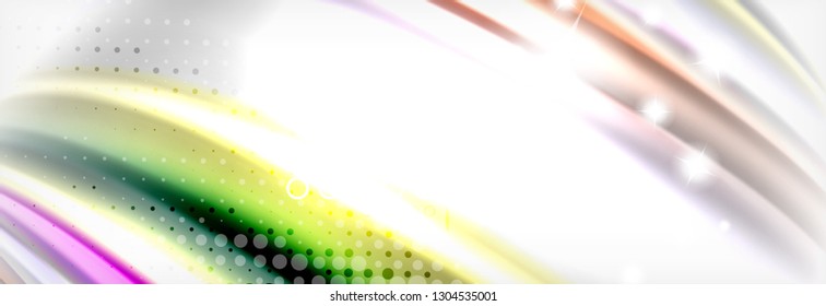 Abstract wave lines liquid fluid rainbow style color stripes background. Vector artistic illustration for presentation, app wallpaper, banner or poster