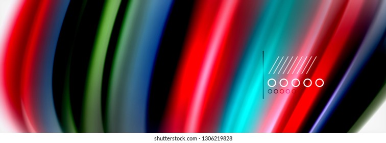 Abstract wave lines liquid fluid rainbow style color stripes background. Vector artistic illustration for presentation, app wallpaper, banner or poster