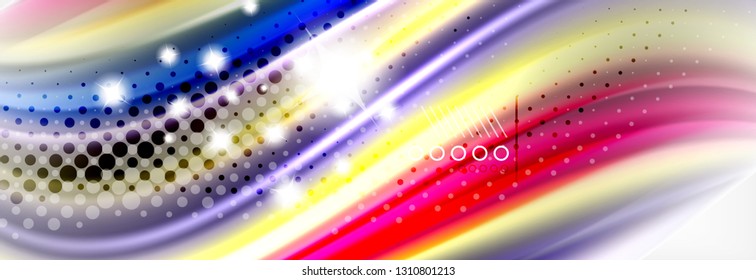 Abstrakte Wellenlinien Flüssiges Regenbogen-Stil Farbstreifen Hintergrund. Vektorgrafik zur Präsentation, App-Bildschirmhintergrund, Banner oder Poster