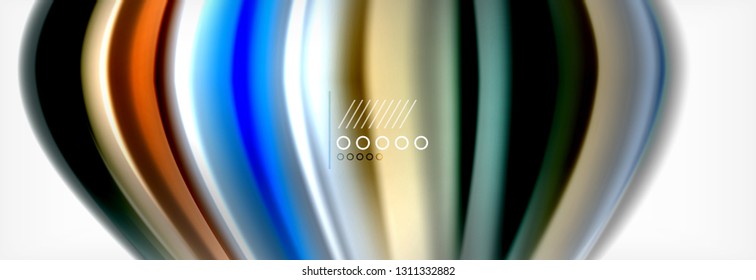 Abstrakte Wellenlinien Flüssiges Regenbogen-Stil Farbstreifen Hintergrund. Vektorgrafik zur Präsentation, App-Bildschirmhintergrund, Banner oder Poster