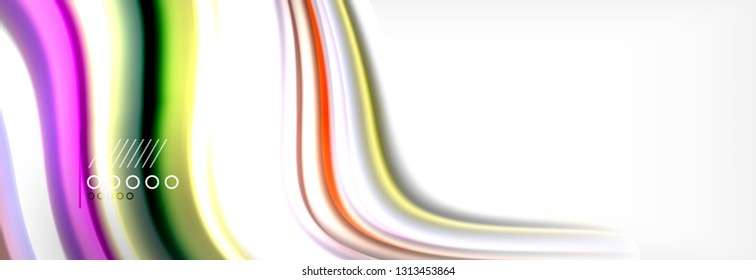 Abstract wave lines liquid fluid rainbow style color stripes background. Vector artistic illustration for presentation, app wallpaper, banner or poster
