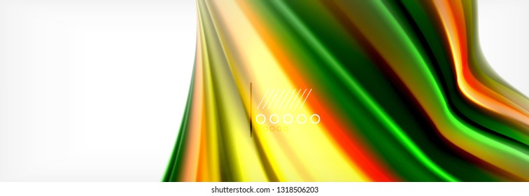 Resumen de líneas de onda fluido líquido estilo arco iris rayas de color fondo. Ilustración artística vectorial para presentación, fondo de pantalla de aplicación, cartel o afiche