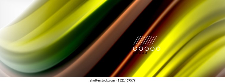 Resumen de líneas de onda fluido líquido estilo arco iris rayas de color fondo. Ilustración artística vectorial para presentación, fondo de pantalla de aplicación, cartel o afiche