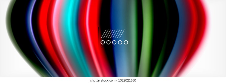 Abstract wave lines liquid fluid rainbow style color stripes background. Vector artistic illustration for presentation, app wallpaper, banner or poster