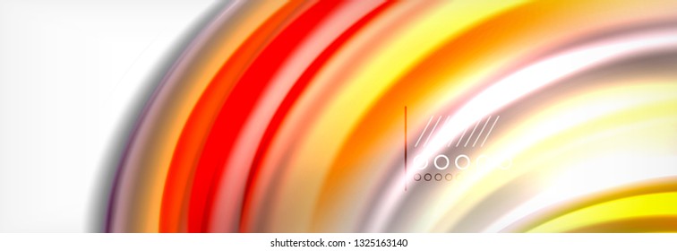 Resumen de líneas de onda fluido líquido estilo arco iris rayas de color fondo. Ilustración artística vectorial para presentación, fondo de pantalla de aplicación, cartel o afiche