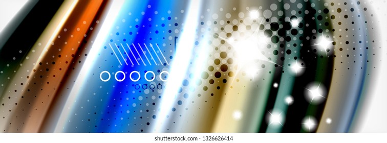 Abstract wave lines liquid fluid rainbow style color stripes background. Vector artistic illustration for presentation, app wallpaper, banner or poster