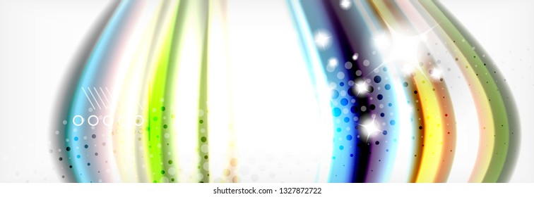 Abstract wave lines liquid fluid rainbow style color stripes background. Vector artistic illustration for presentation, app wallpaper, banner or poster
