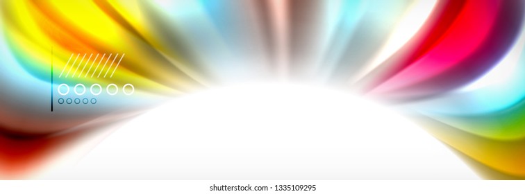 Abstrakte Wellenlinien Flüssiges Regenbogen-Stil Farbstreifen Hintergrund. Vektorgrafik zur Präsentation, App-Bildschirmhintergrund, Banner oder Poster